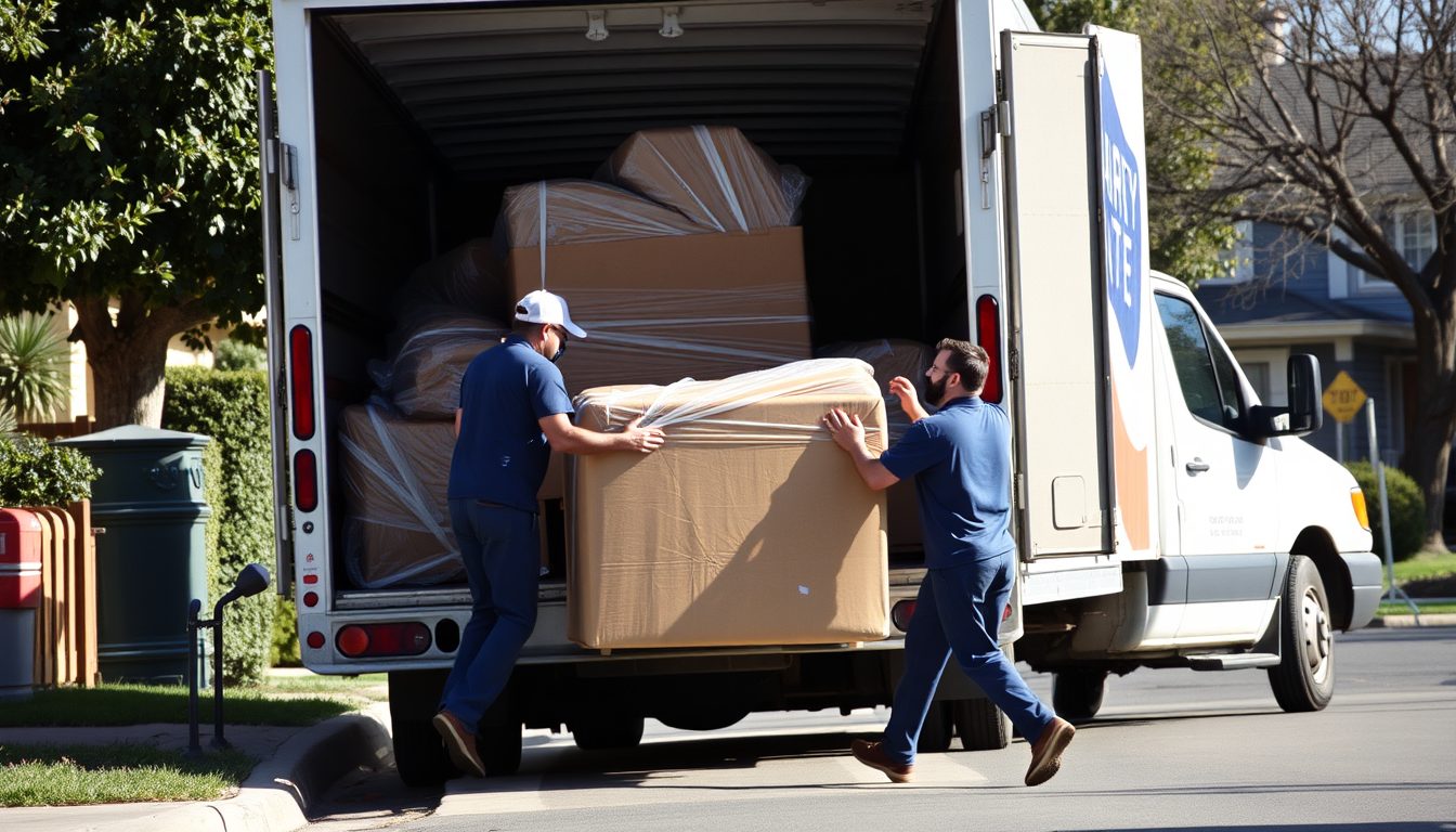 Titan Moving LLC - moving truck and wrapped furniture in Vallejo